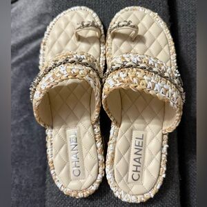 Chanel Raffia Sandals